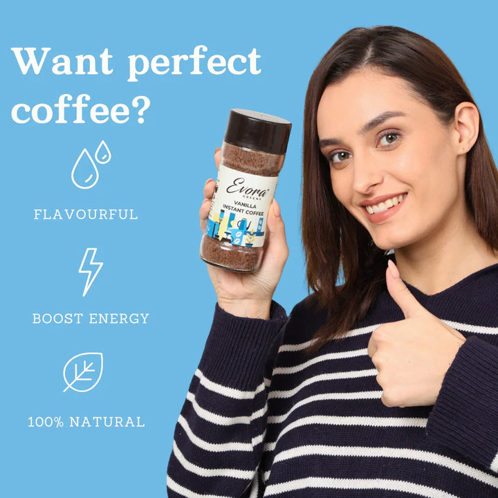 Vanilla Instant Coffee 100G - Evora Greens