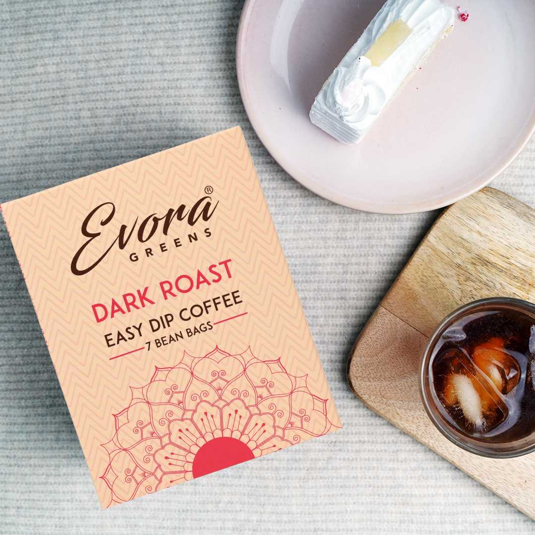 Dark Roast Easy Dip Coffee (7 Dip Bags) - Evora Greens