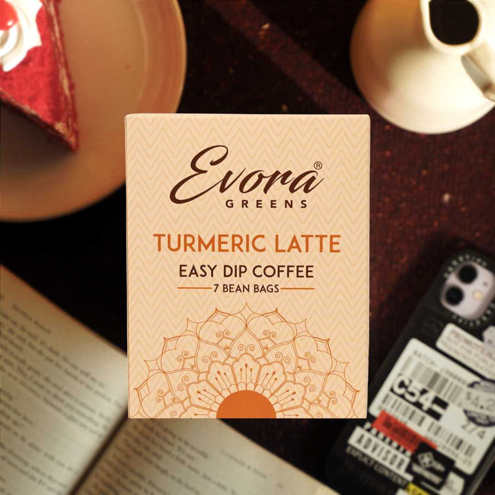 Turmeric Latte Easy Dip Coffee (7 Dip Bags) - Evora Greens
