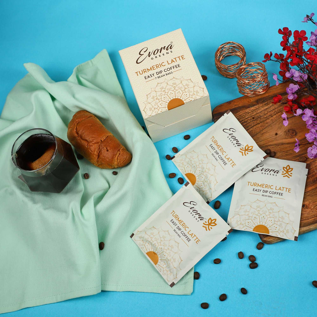 Turmeric Latte Easy Dip Coffee (7 Dip Bags) - Evora Greens