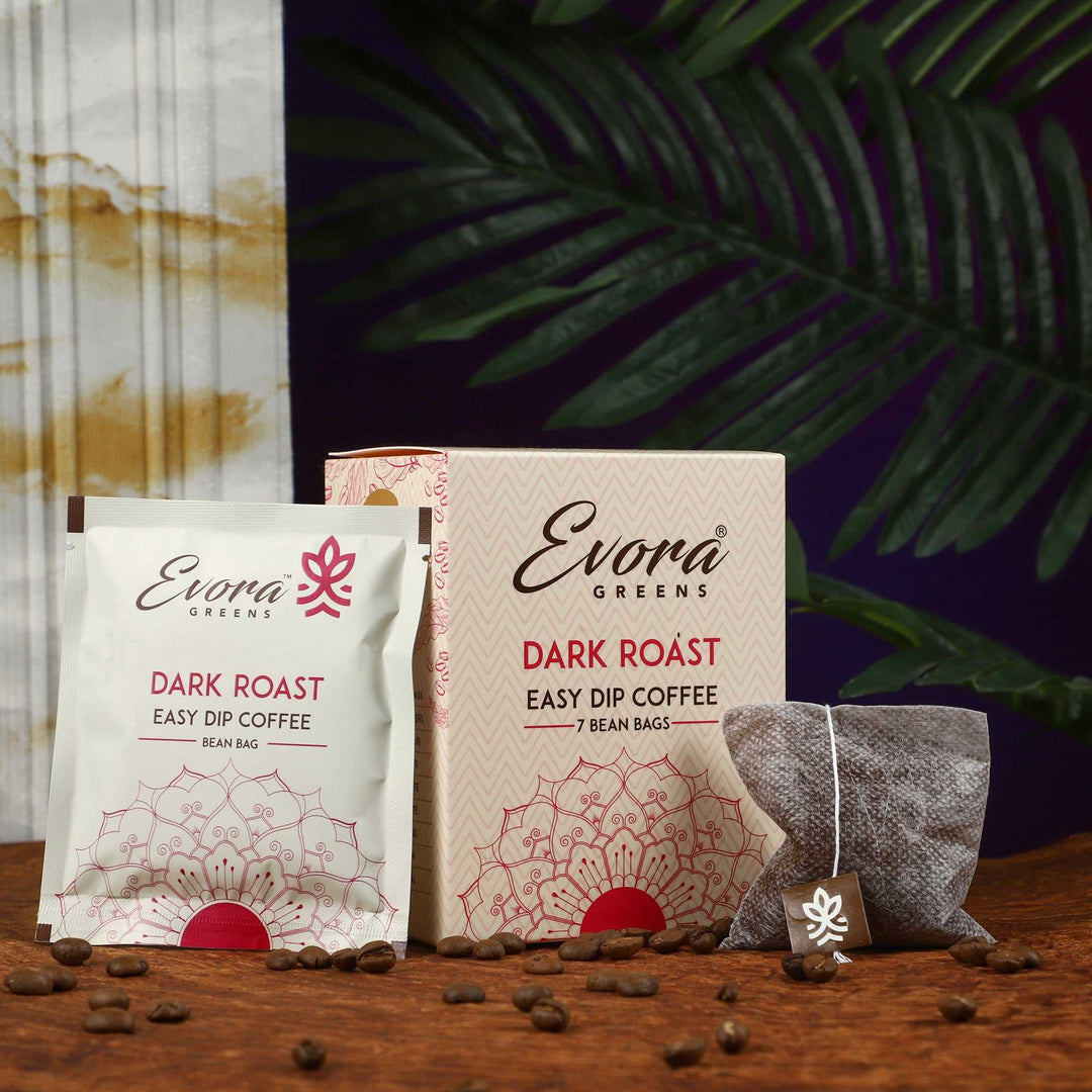 Dark Roast Easy Dip Coffee (7 Dip Bags) - Evora Greens