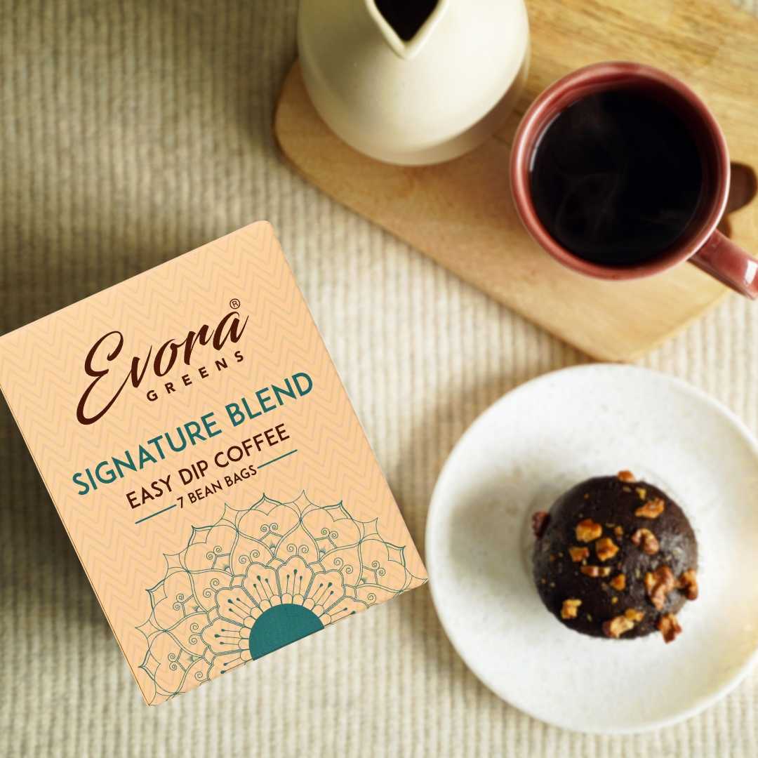 Signature Blend Easy Dip Coffee (7 Dip Bags) - Evora Greens